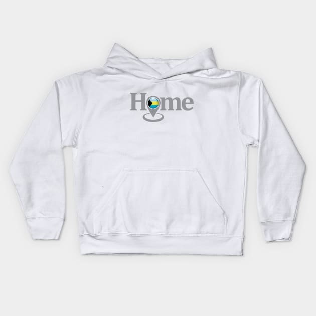 Bahamas My Home with Google Maps Locate Icon Kids Hoodie by IslandConcepts